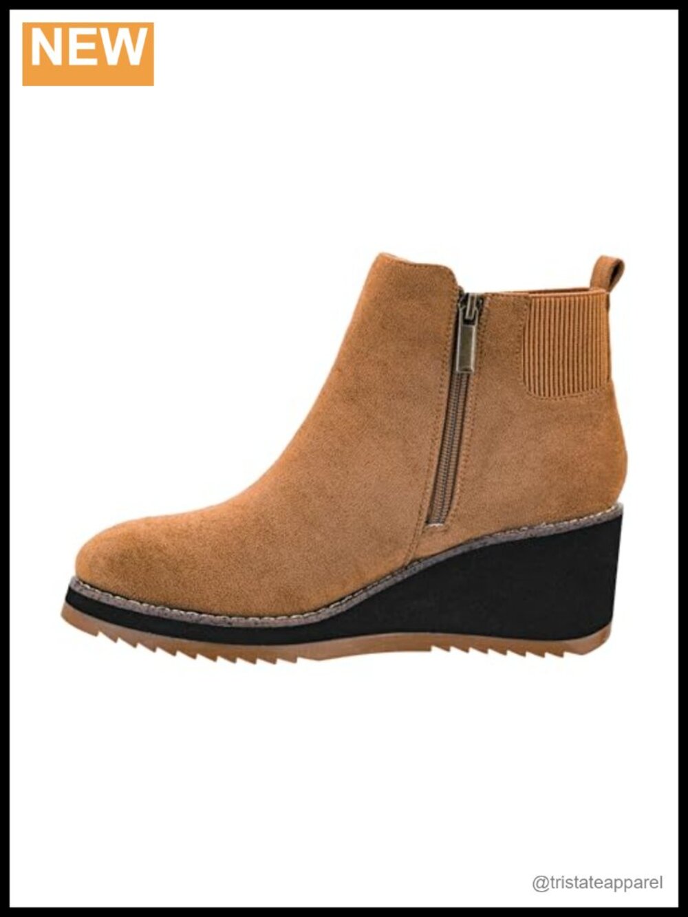 Corkys Footwear Apple Sauced Wedge Bootie 2.25 Heel Faux Suede Ankle Boot